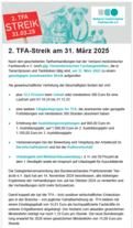 Flyer zum 2. TFA-Streik 2025