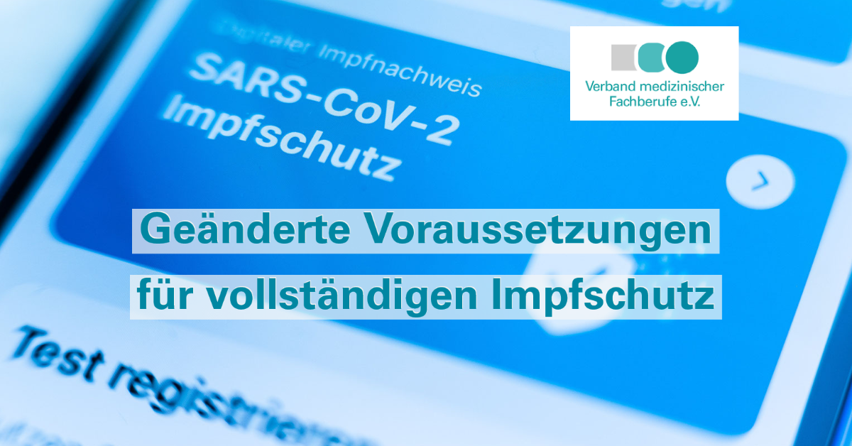 Geänderte Voraussetzungen für vollständigen Impfschutz - (Presse-) Newsroom - Verband 